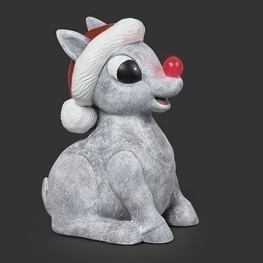 8.75&quot;H LIGHTED RUDOLPH PUDGY PAL FIGURE SANTA HAT