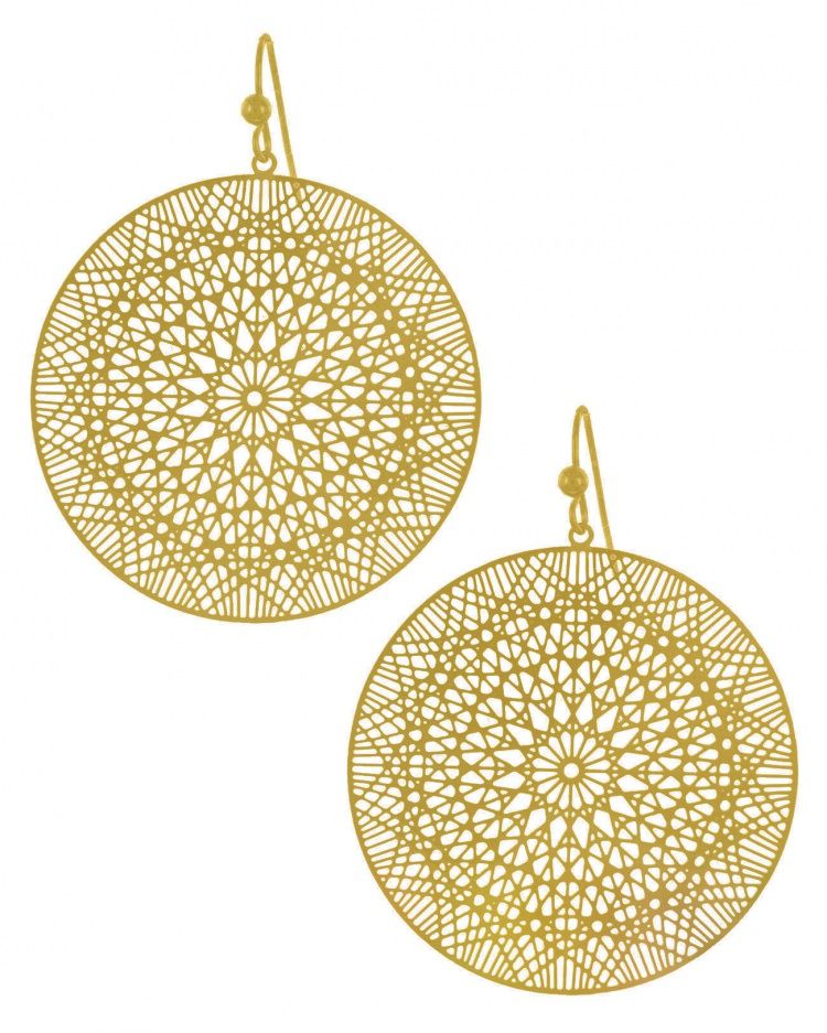 Filigree Brass Dangle Earring Set