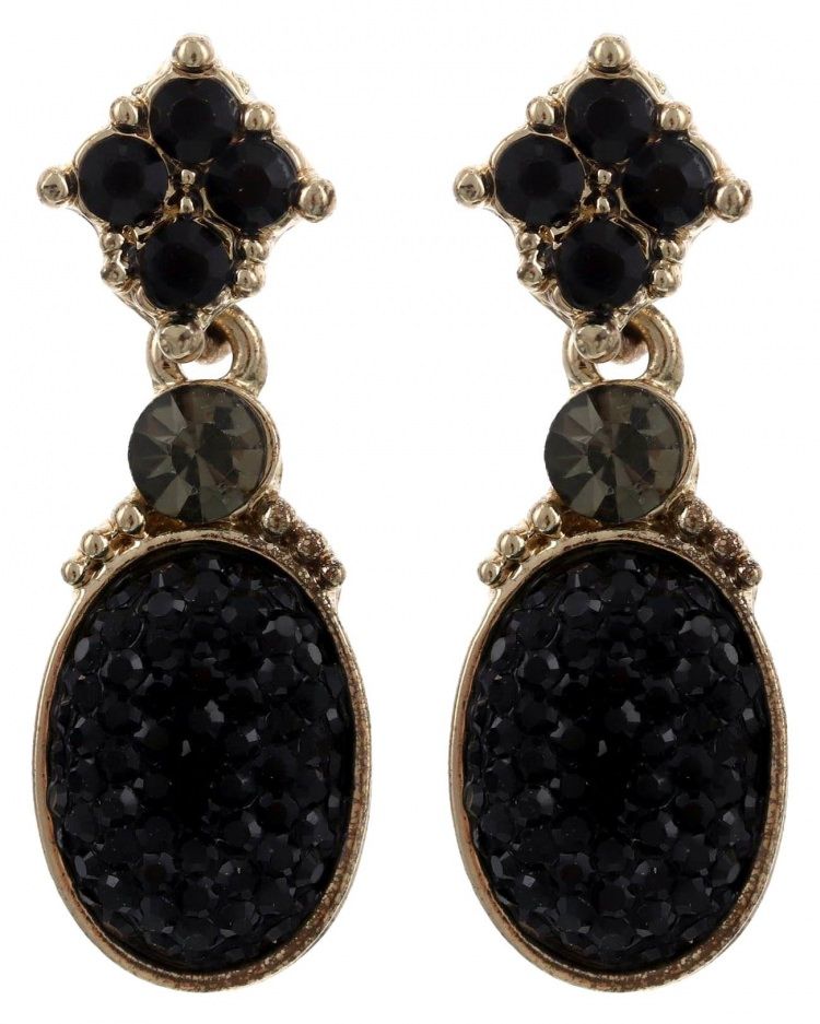 Rhinestone Metal Dangle Earring Set