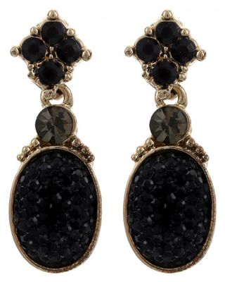 Rhinestone Metal Dangle Earring Set