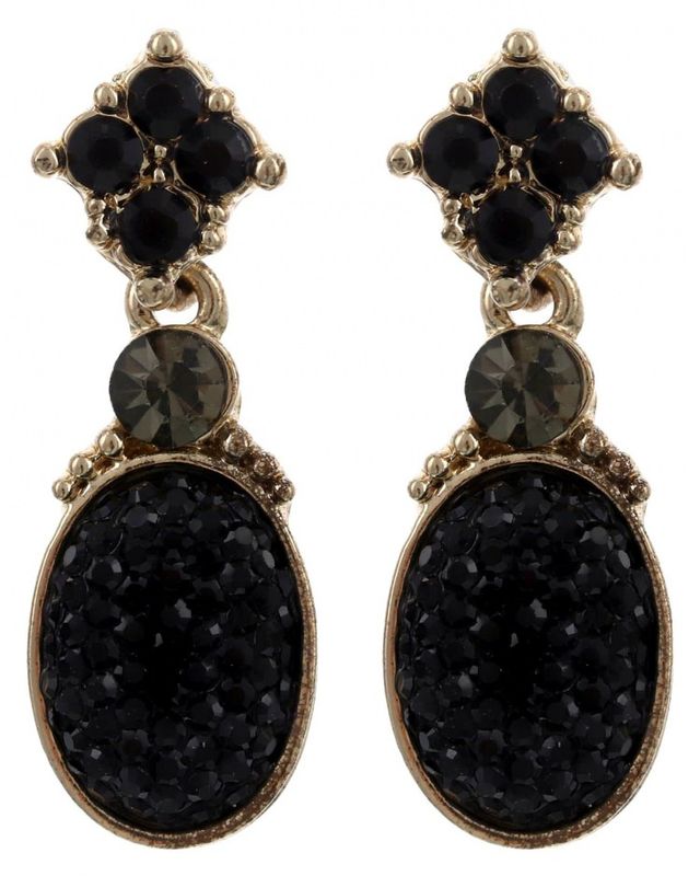 Rhinestone Metal Dangle Earring Set