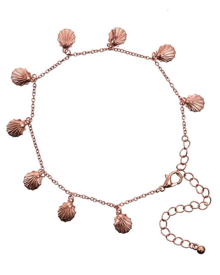 Sea Life Shell Metal Anklet