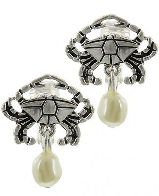 Sea Life Metal Pearl Earring Set