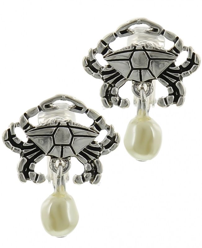Sea Life Metal Pearl Earring Set