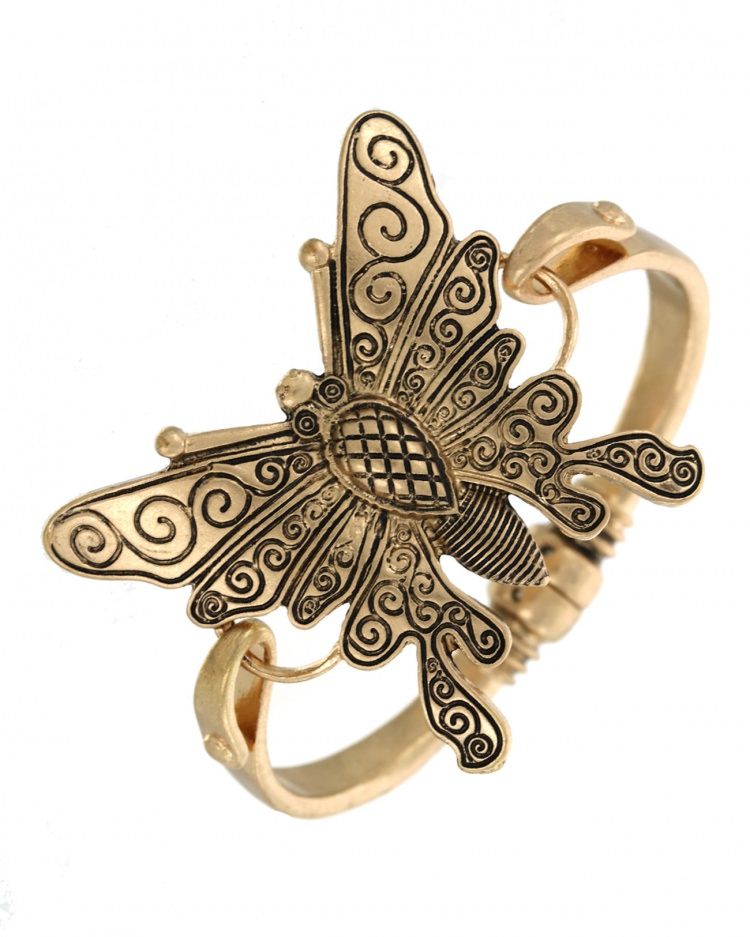 Butterfly Metal Bangle Bracelet
