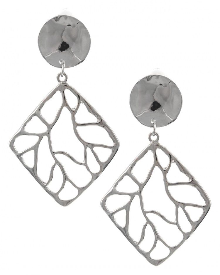 Diamond Shape Metal Dangle Earring Set