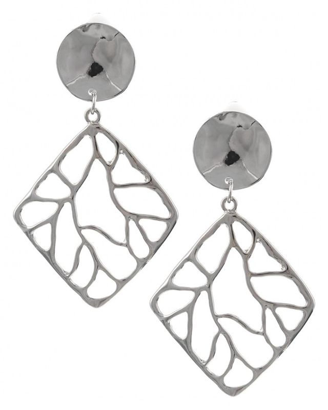 Diamond Shape Metal Dangle Earring Set