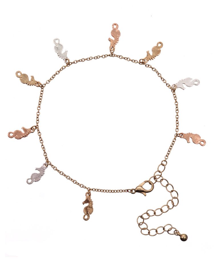 Sea Life Sea Horse Metal Anklet