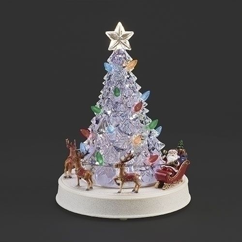 12&quot;H LIGHTED MUSICAL TREE WITH SANTA AND REINDEER