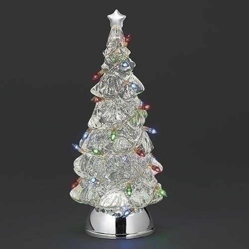 12.5&quot;H LIGHTED SWIRL TREE WITH LIGHTED STRING BULB