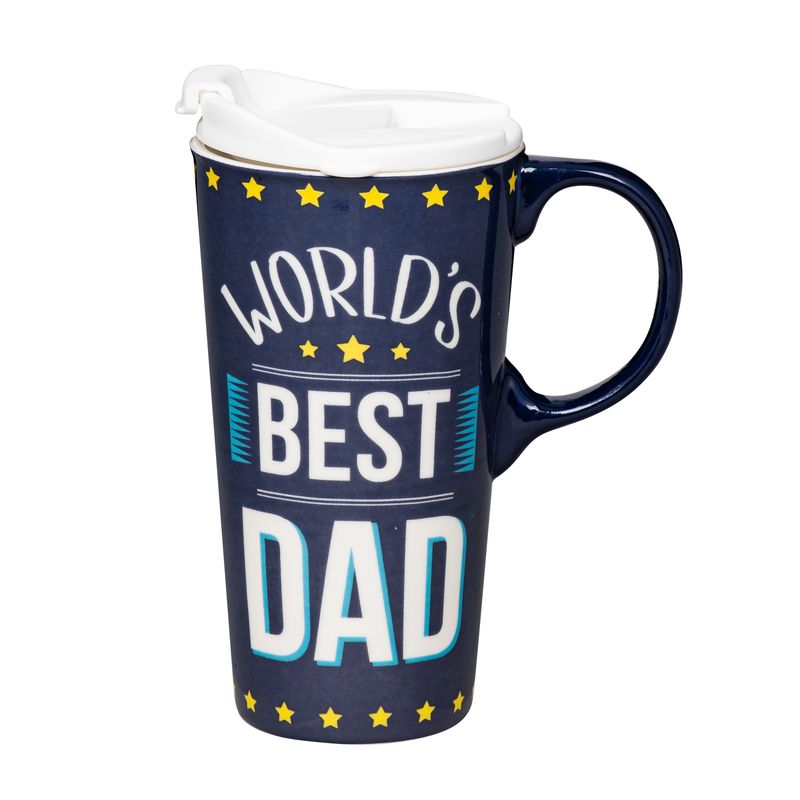 Title Series Travel Cup Ceramic Perfect Cup, Dad Accolade, 17oz, Gift Box