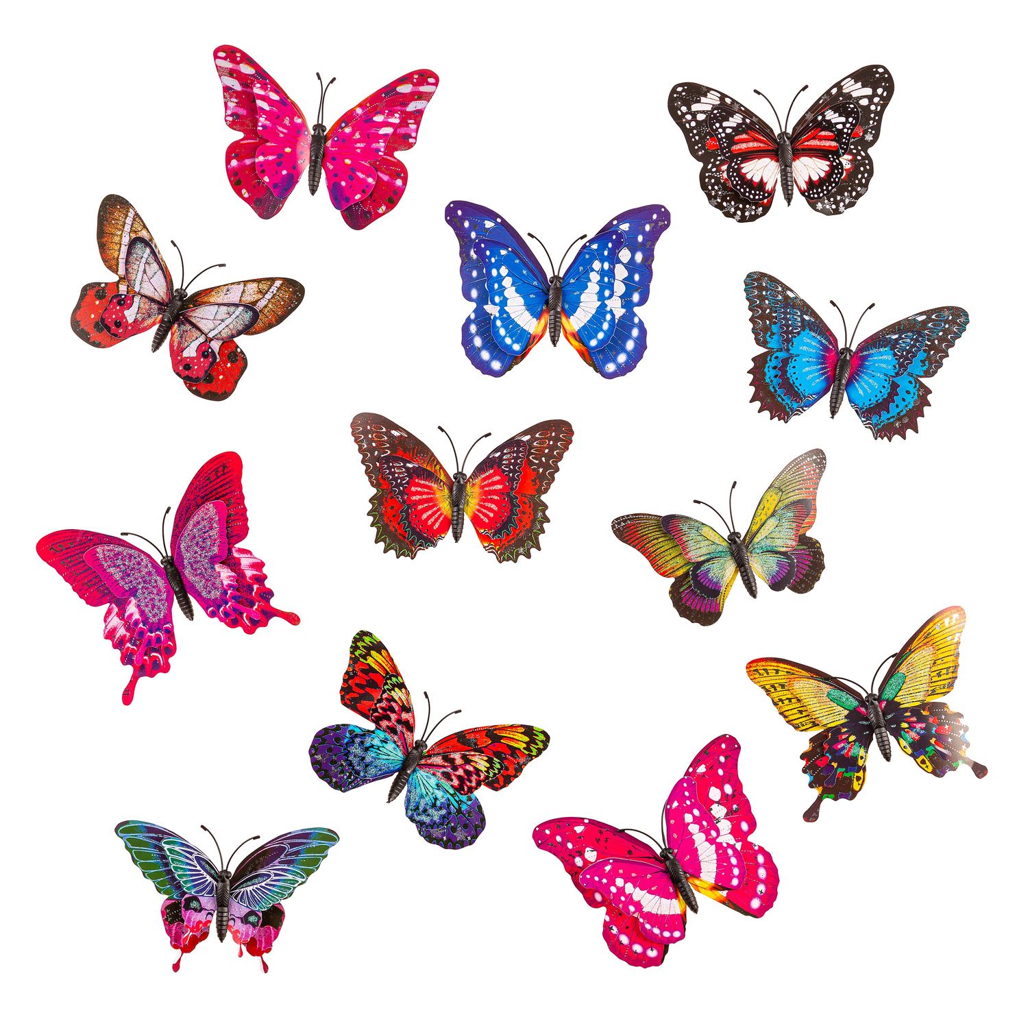 Garden of Wonder Outdoor Hanging Décor, Outdoor Magnetic Glitter Butterfly, Asst