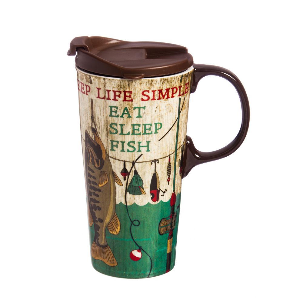 Travel Cup Ceramic Perfect Cup, Keep Life Simple, 17oz, Gift Box