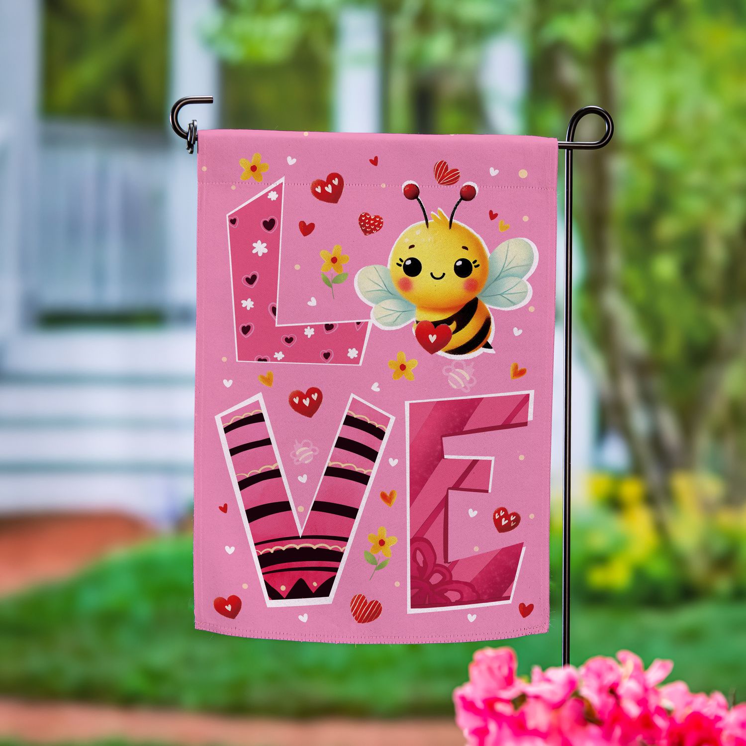 Bee Loved Suede Garden Flag