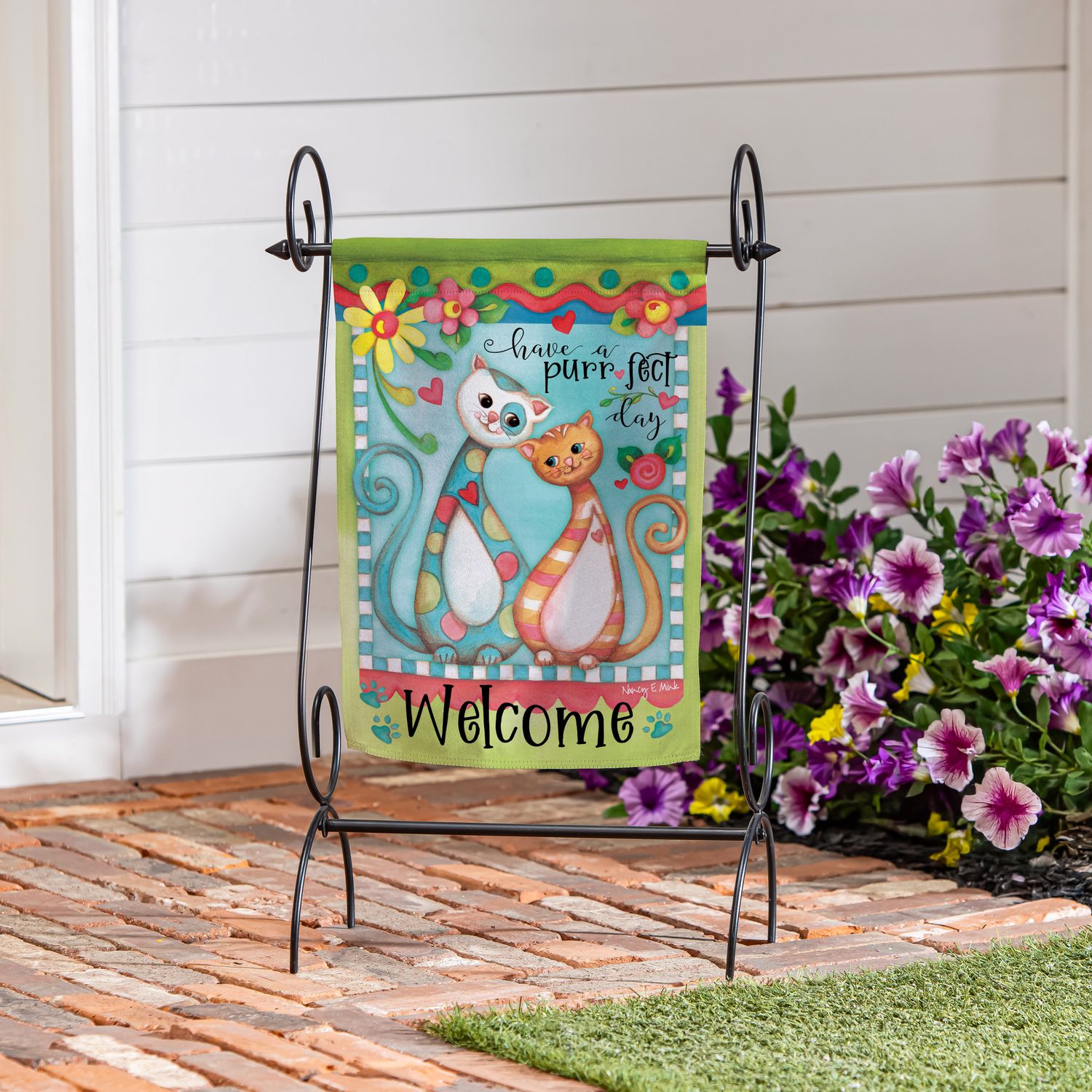 Purr-fect Day Suede Garden Flag