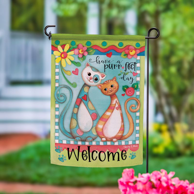 Purr-fect Day Suede Garden Flag