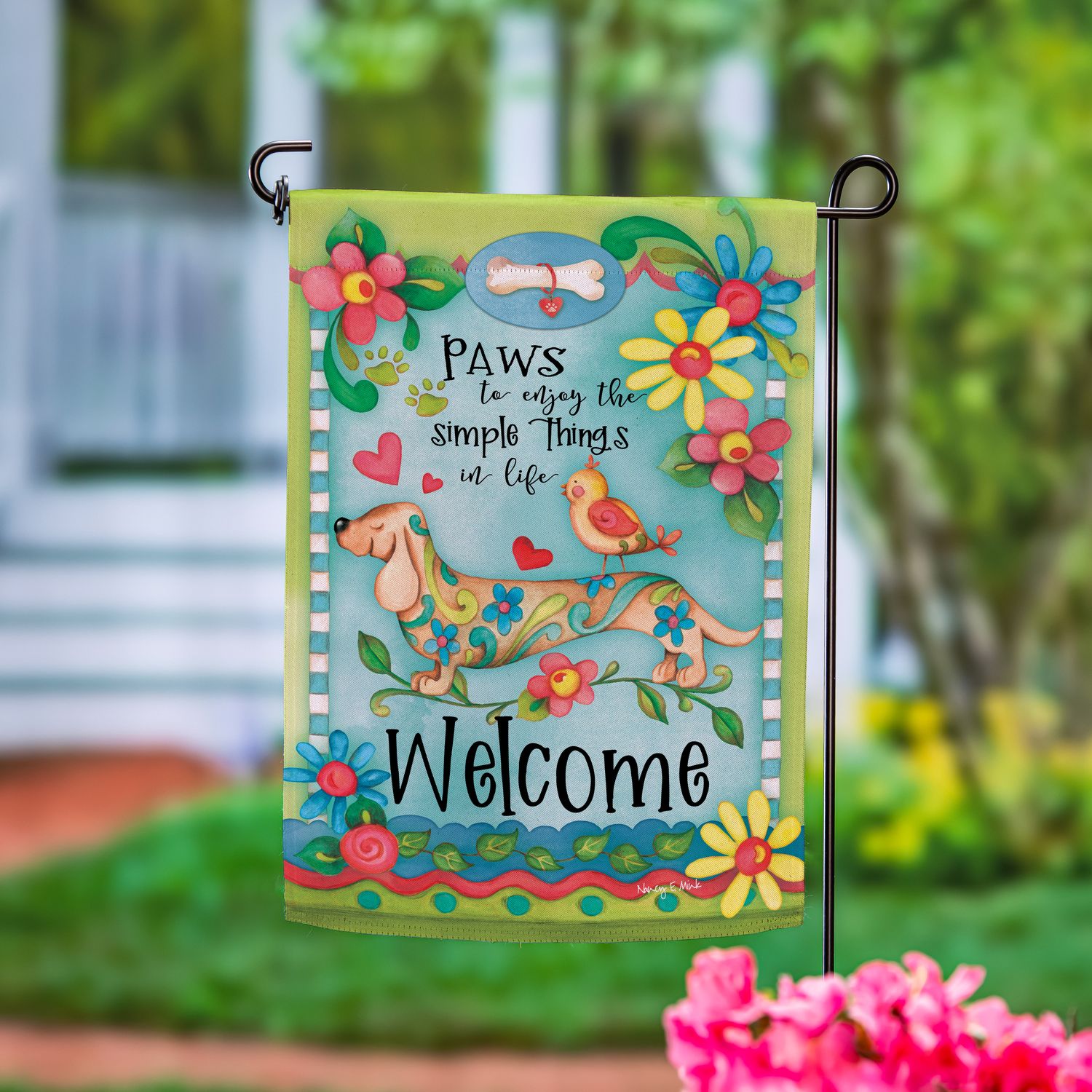 Dog Life Suede Garden Flag