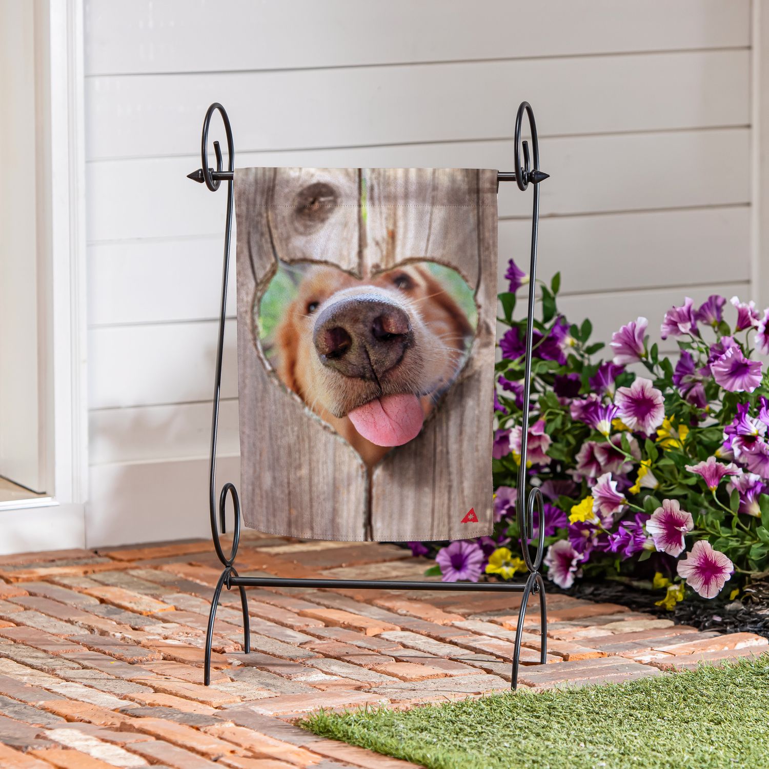 Love Smack Suede Garden Flag