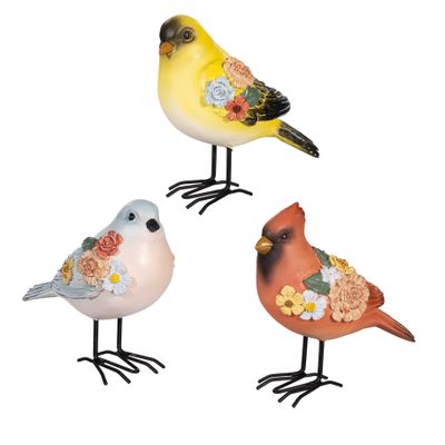 What She Shed Table Decor Resin Bird with Metal Fe
