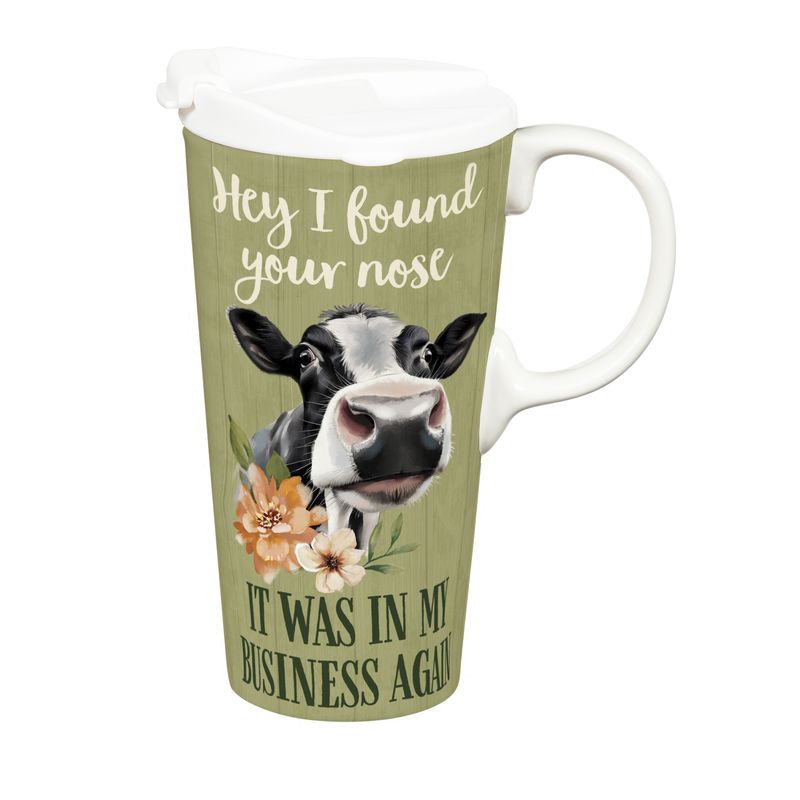 Petal &amp; Plow Ceramic Perfect Cup, Farm Cow Funny,