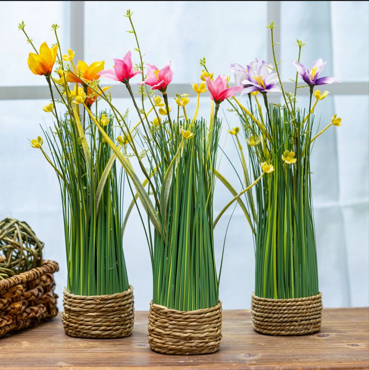 What She Shed Faux Floral Table Decor Floral Grass