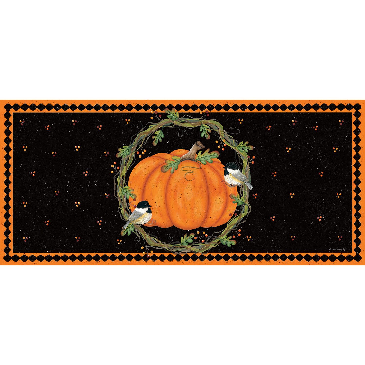 Chickadee and Pumpkin Sassafras Switch Mat