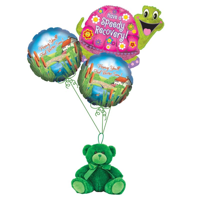 Get Well Turtle Balloon Bouquet W/ Plush