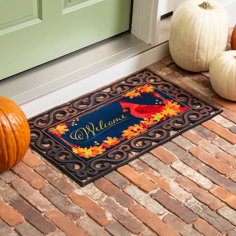 Fall Cardinal Wreath Sassafras Switch Mat