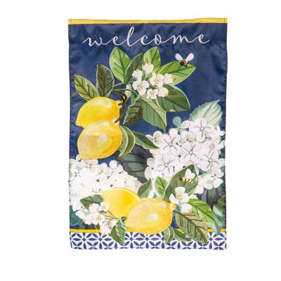 Hydrangea and Citrus Applique Garden Flag