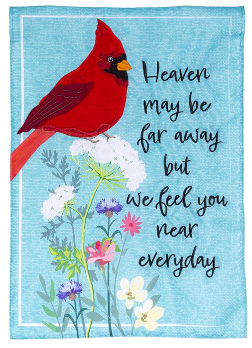 Cardinal Memorial Applique Garden Flag