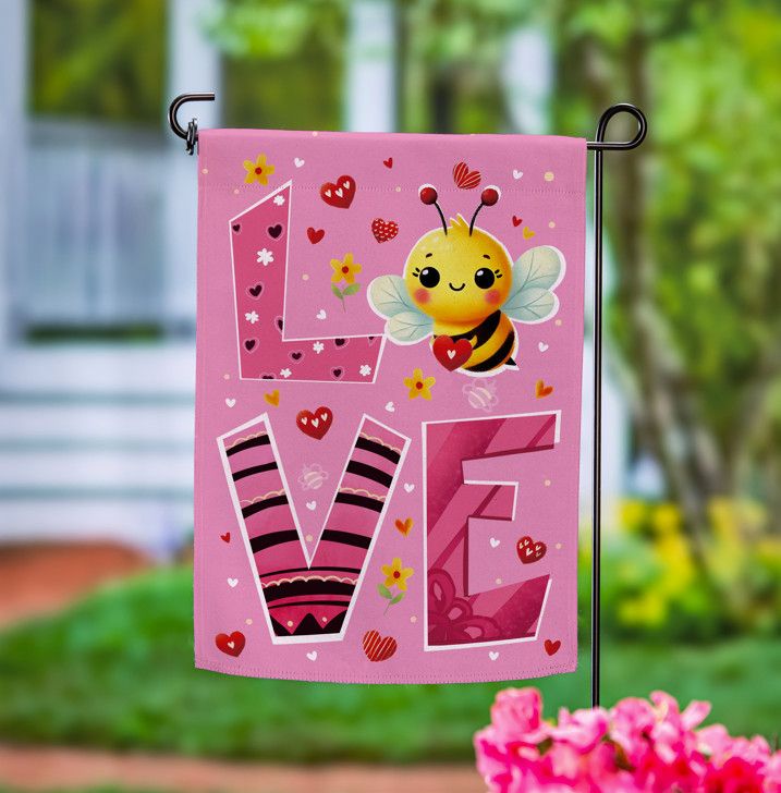 Bee Loved Suede Garden Flag