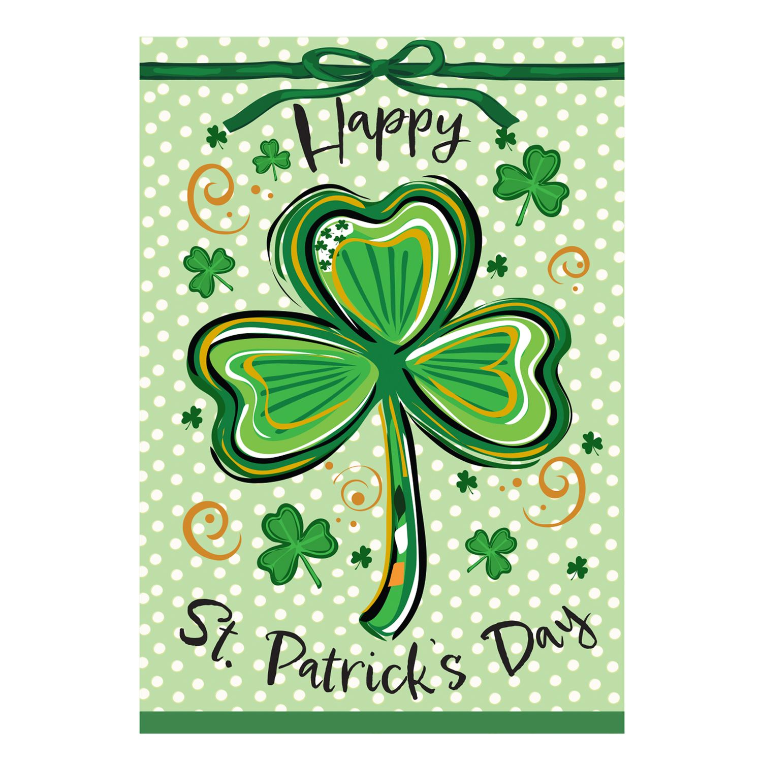 Happy St. Patrick&#39;s Day Shamrock Applique Garden F