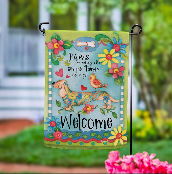 Dog Life Suede Garden Flag