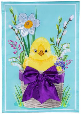 Easter Bow Basket Applique Garden Flag