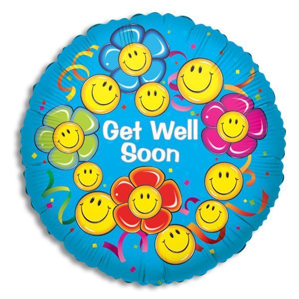 Get Well Smiling Flowers Foil Balloon