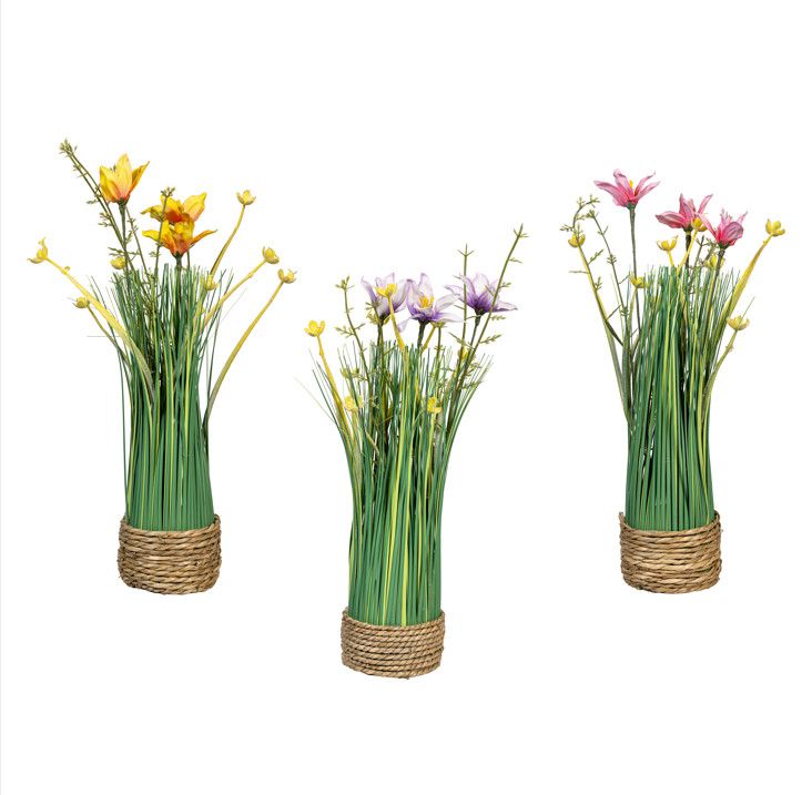 What She Shed Faux Floral Table Decor Floral Grass