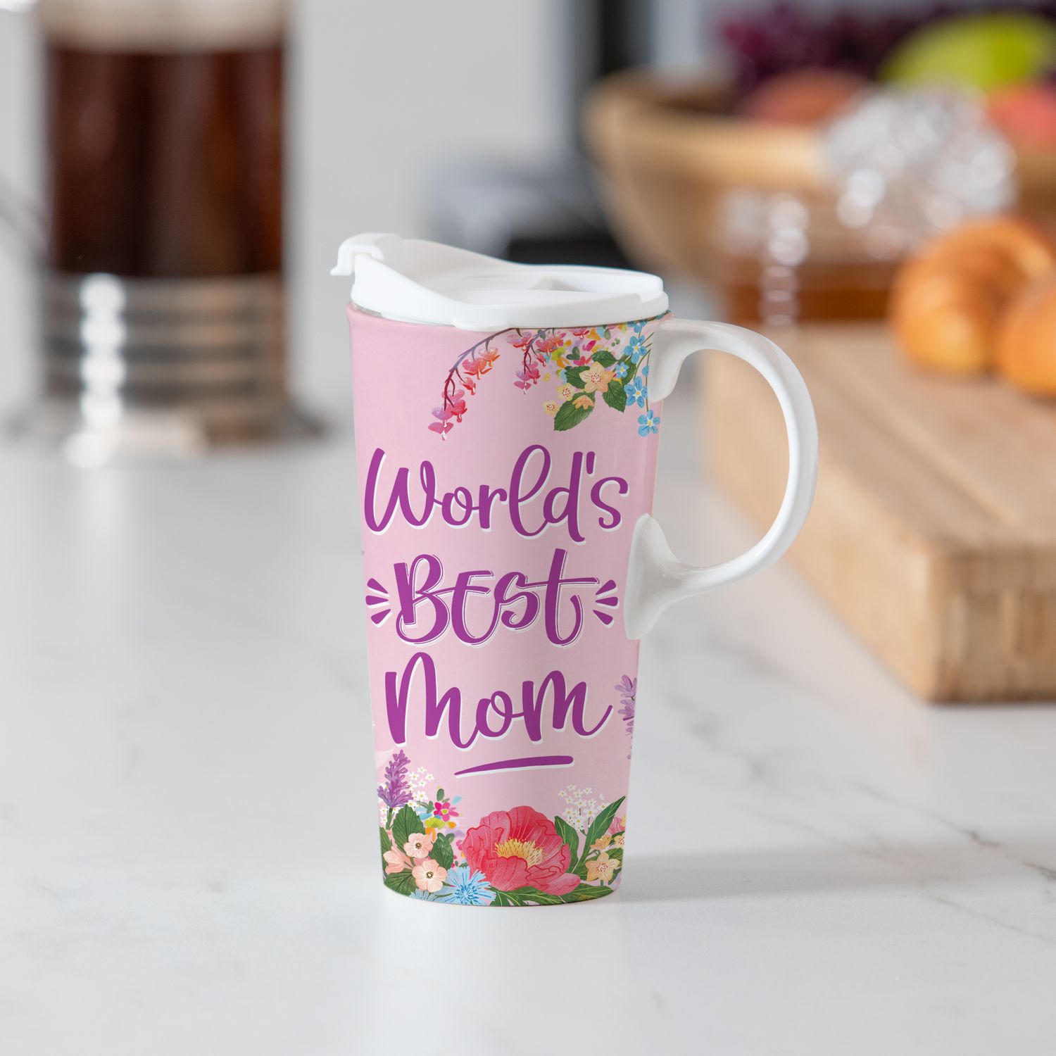 Title Series Travel Cup Ceramic Perfect Cup, Mom Accolade, 17oz, Gift Box