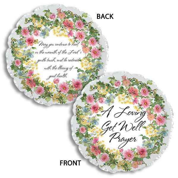A Loving Get Well Prayer Flowers Foil Balloon
