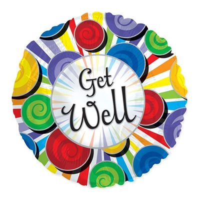 Get Well Swirls Foil Balloon