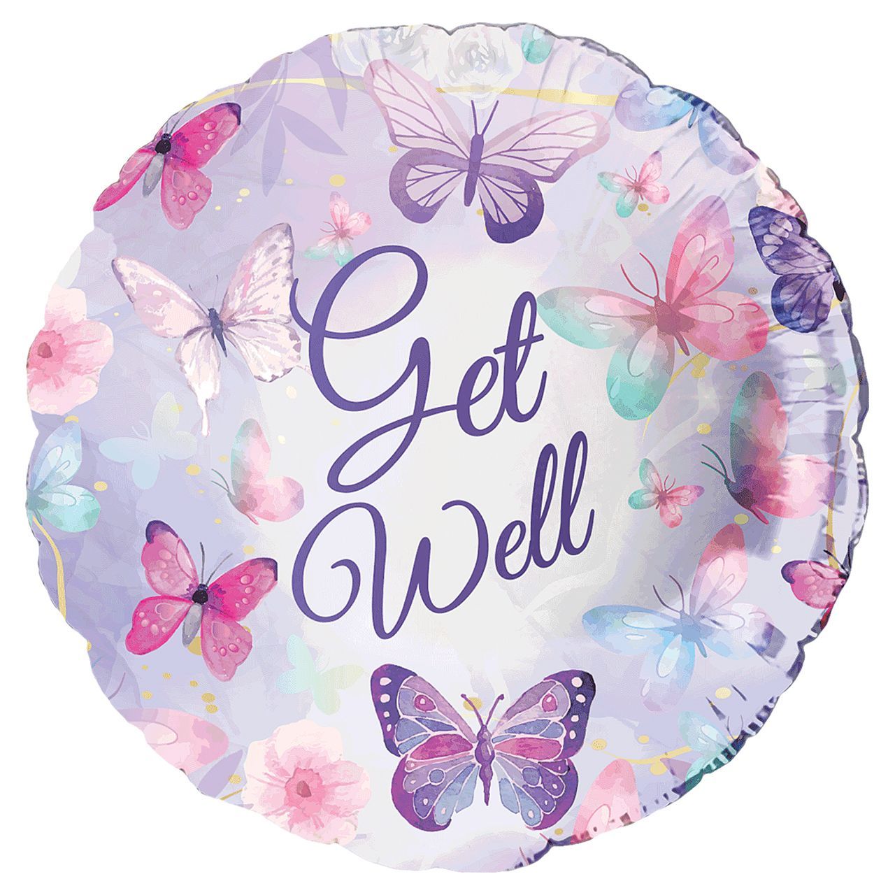 18&quot; Foil Balloon - Get Well Butterflies