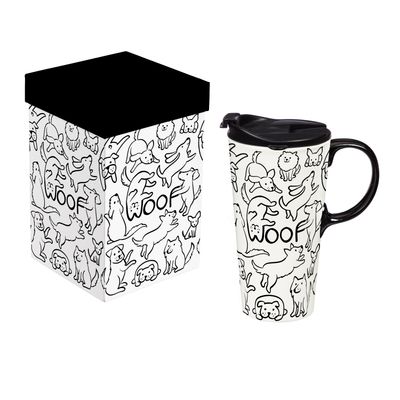 Pet Ceramic Perfect Cup, Woof Dog, 17oz, Gift Box