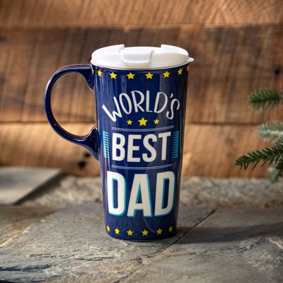 Title Series Travel Cup Ceramic Perfect Cup, Dad Accolade, 17oz, Gift Box