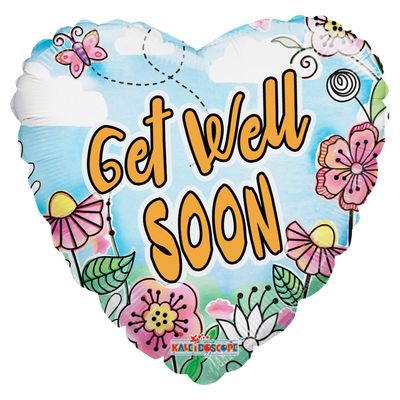 Get Well Soon Springtime Foil Balloon