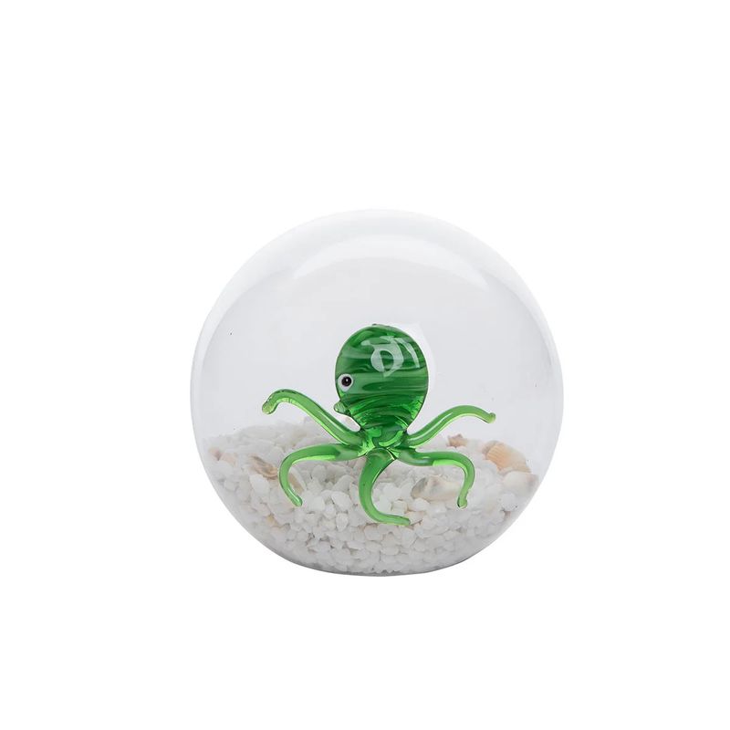 GLASS OCTOPUS BALL W/ SAND &amp; SHELLS