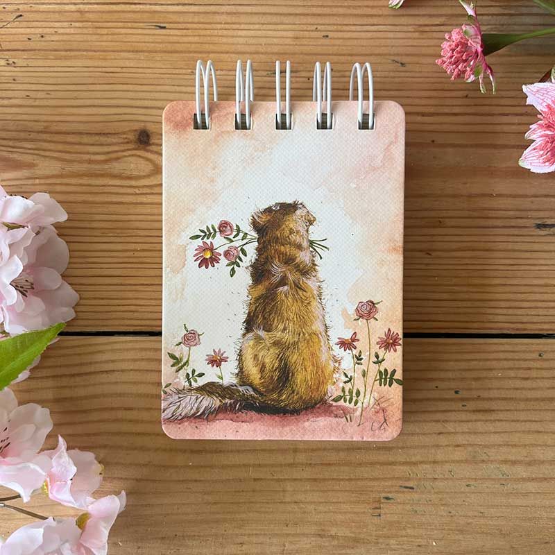 ALEX CLARK GOLDIE AND FLOWERS SMALL SPIRAL NOTEPAD