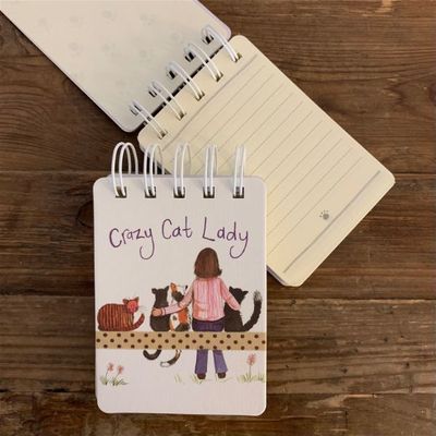 ALEX CLARK CRAZY CAT LADY SMALL SPIRAL NOTEPADS