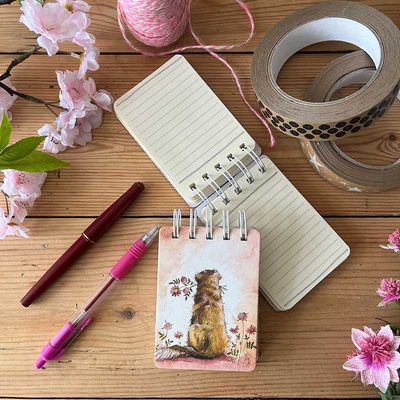 ALEX CLARK GOLDIE AND FLOWERS SMALL SPIRAL NOTEPAD