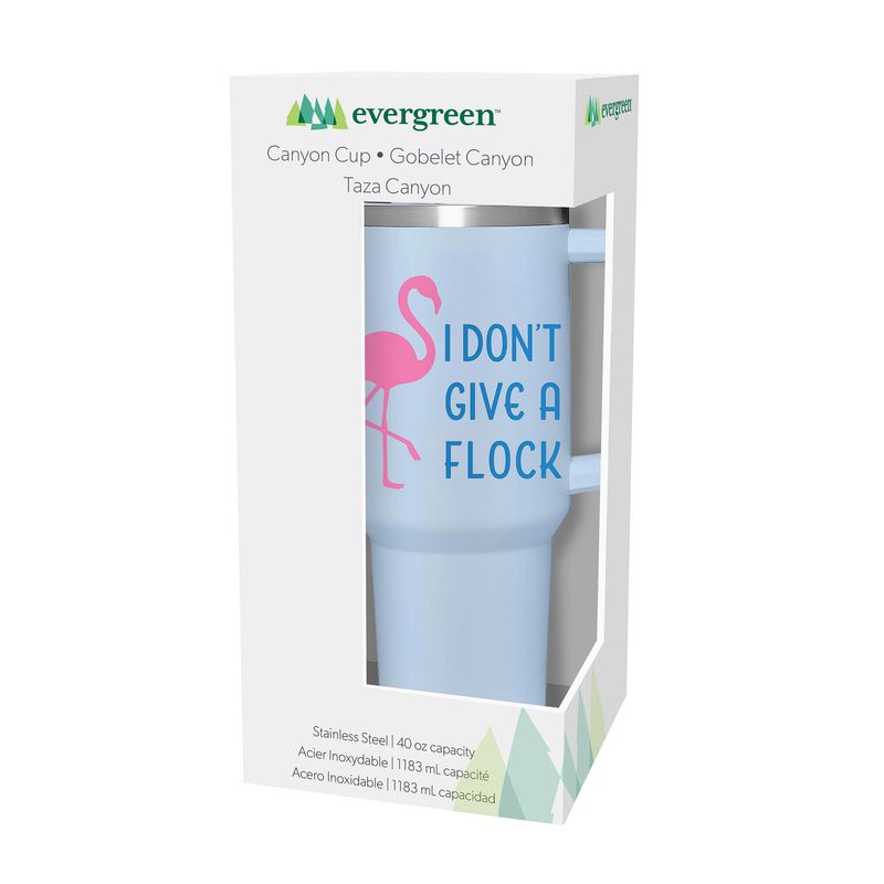 I Don't Give A Flock Flamingo Canyon Cup, Double Wall Stainless Steel w/ Straw, 40oz,