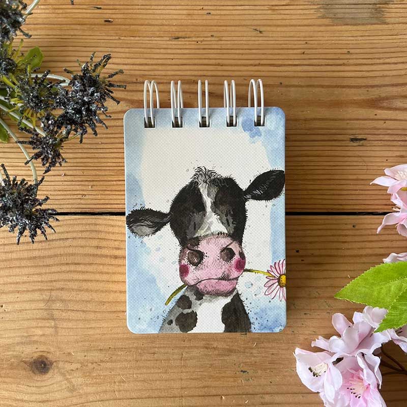 ALEX CLARK COW AND DAISY SMALL SPIRAL NOTEPADS