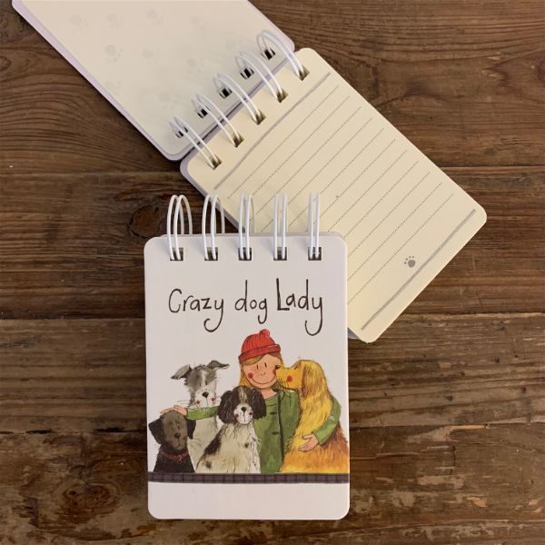 ALEX CLARK CRAZY DOG LADY SMALL SPIRAL NOTEPADS